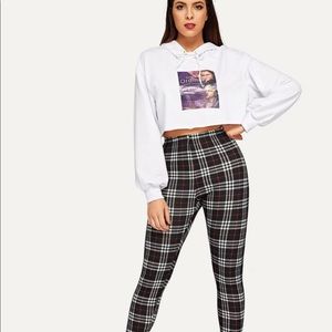 plaid print pants